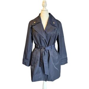 London Fog Navy Wide Lapel Trenchcoat